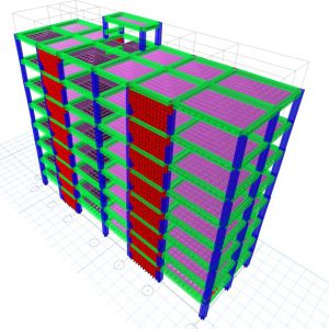 مدل سه بعدی سازه در ایتبس